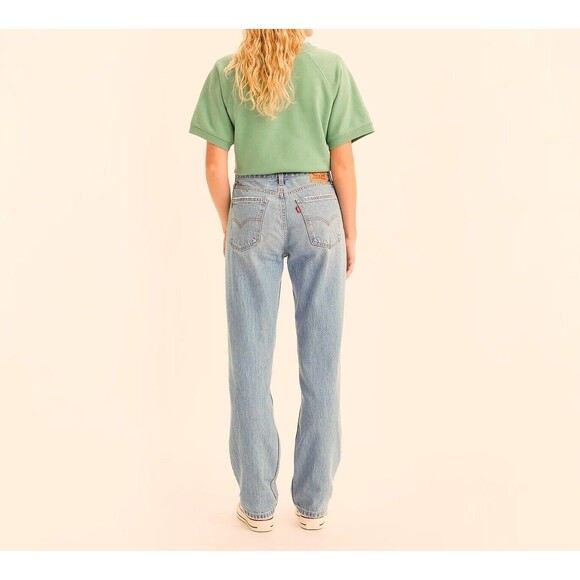 Levi’s 90s Style Low Pro High Rise Straight Jeans Light Wash Distressed Women 29 - Picture 15 of 16